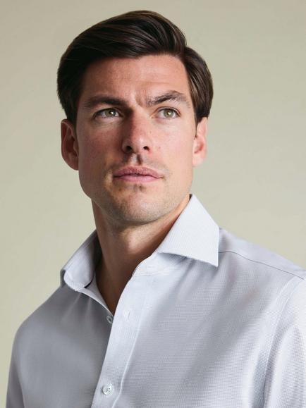 Charles Tyrwhitt Non Iron Cotton Stretch Weave Slim Fit Shirt - view 2, Light Grey