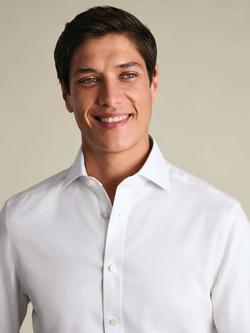 Charles Tyrwhitt Non Iron Cotton Stretch Weave Slim Fit Shirt - view 2, White