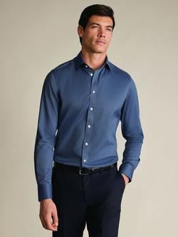 Charles Tyrwhitt Non-Iron Cotton Twill Weave Slim Fit Shirt, Denim Blue