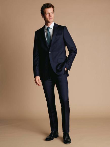 Charles Tyrwhitt Italian Luxury Super 130s Merino Wool Slim Fit Suit Jacket, Dark Navy, Dark Navy