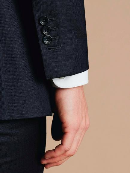 Charles Tyrwhitt Italian Luxury Super 130s Merino Wool Slim Fit Suit Jacket, Dark Navy - view 2, Dark Navy