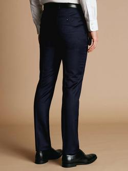 Charles Tyrwhitt Italian Super 130s Wool Luxury Suit Trousers, Dark Navy - view 2, Dark Navy