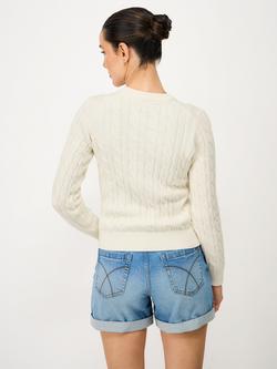 Crew Clothing Heritage Cable Knit Jumper, White - view 2, White