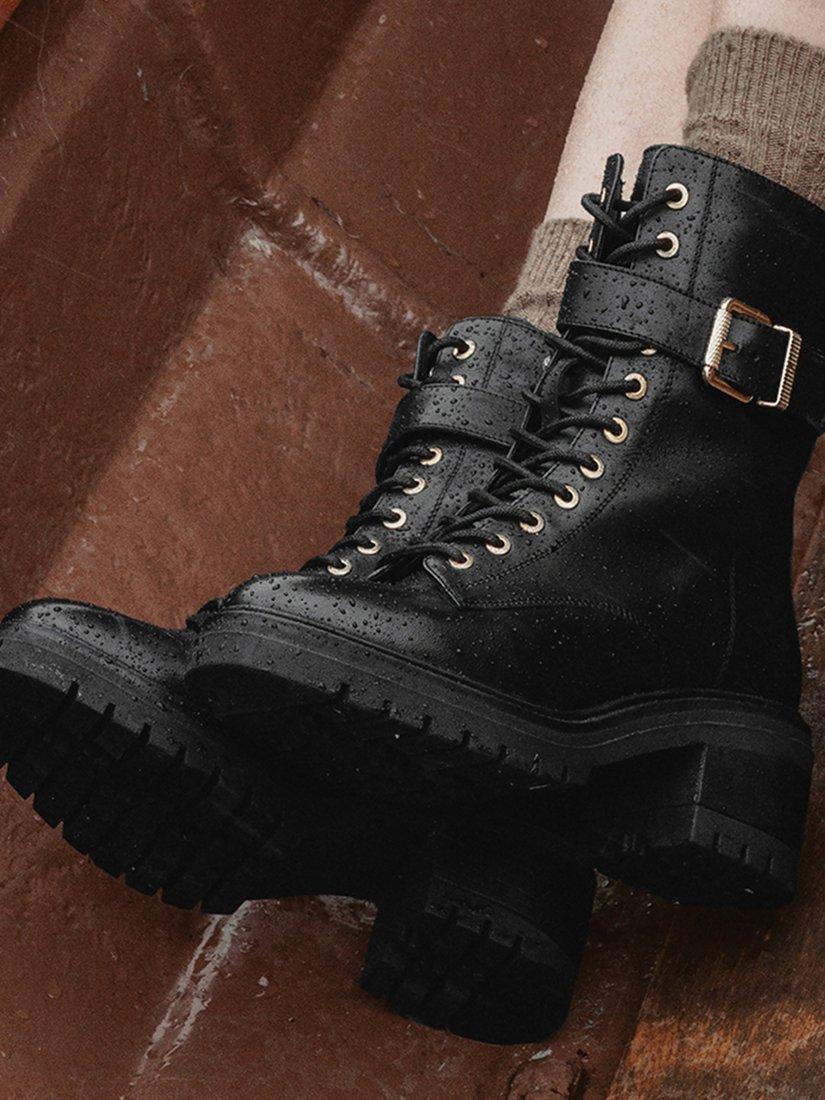 Product image 2 of 5, which shows Moda in Pelle Omana Leather Ankle Boots, Black, 3