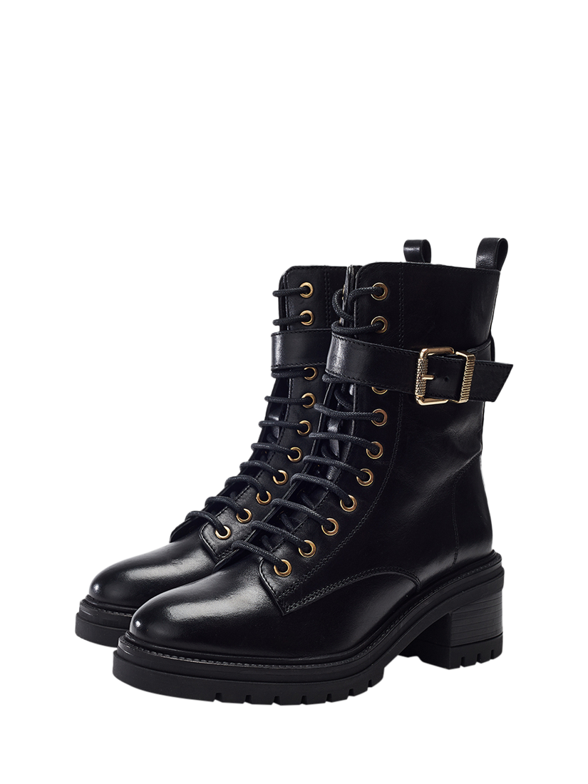 Product image 3 of 5, which shows Moda in Pelle Omana Leather Ankle Boots, Black, 3