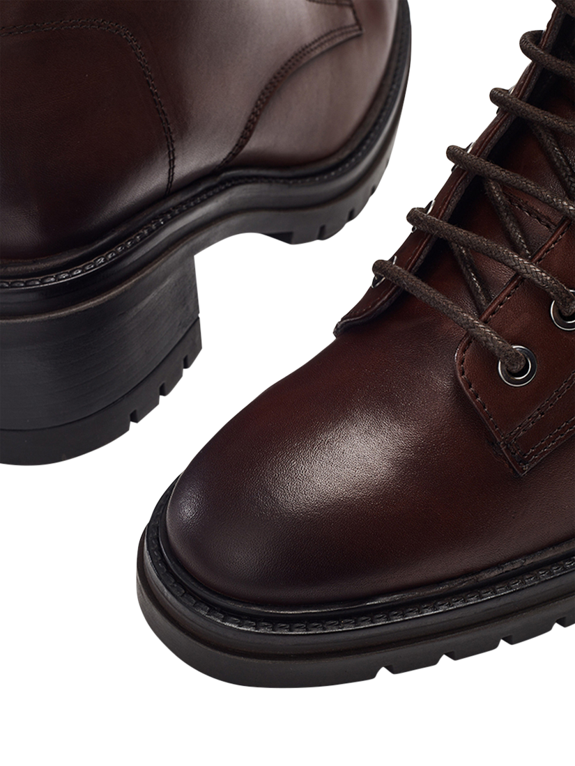 Product image 4 of 4, which shows Moda in Pelle Omana Leather Ankle Boots, Dark Brown, 3