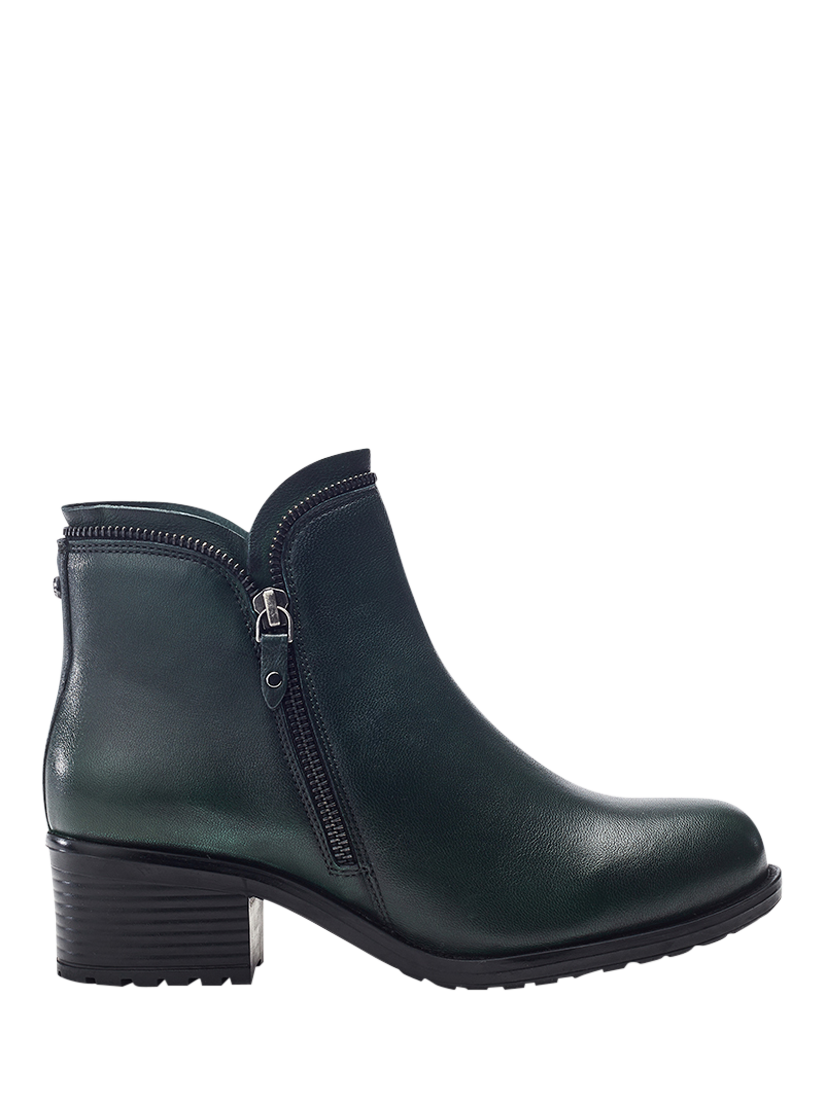 Product image 1 of 4, which shows Moda in Pelle Opulent Leather Ankle Boots, Green, 3