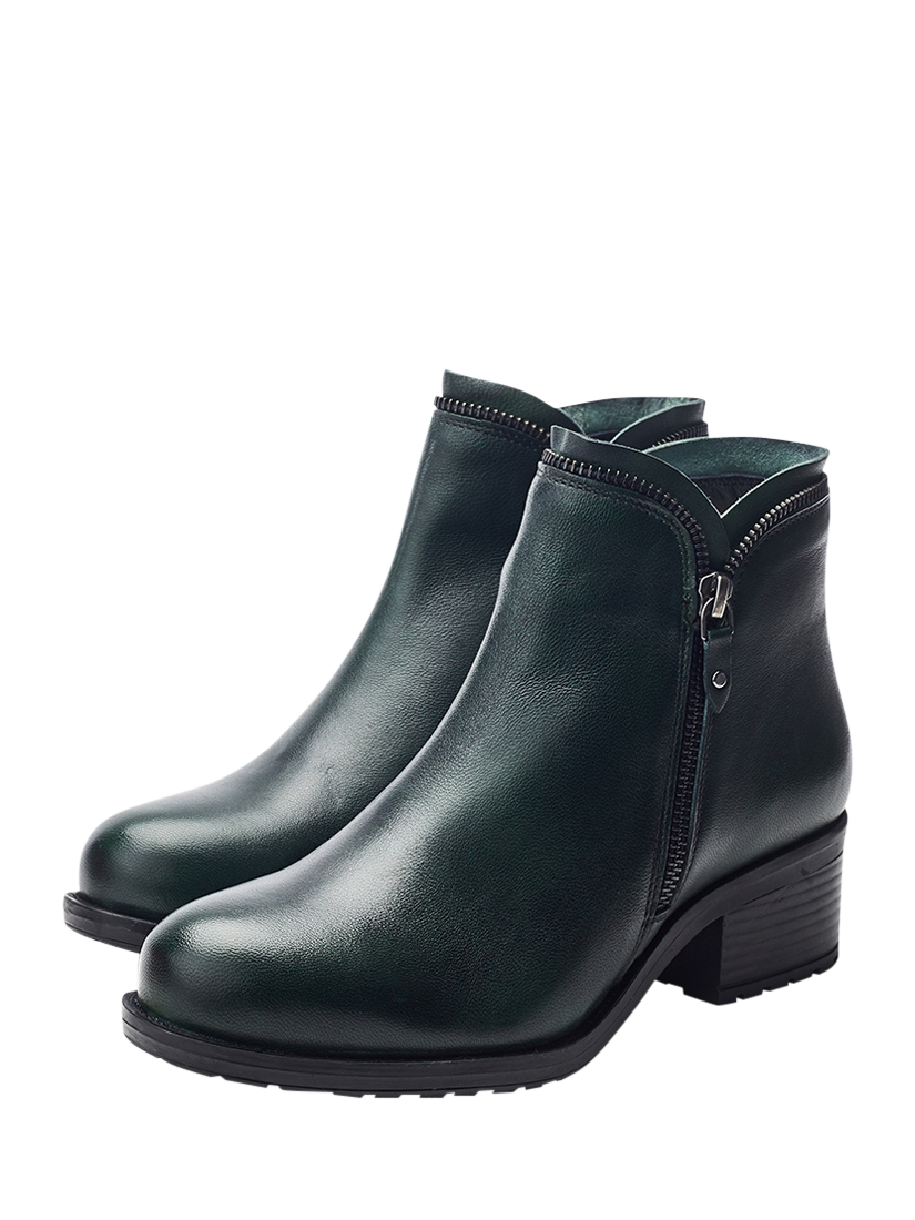 Product image 2 of 4, which shows Moda in Pelle Opulent Leather Ankle Boots, Green, 3
