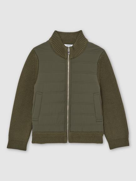 Reiss Kids' Southend Zip-Up Jumper, Dark Green - view 2, Dark Green