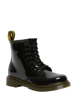 Dr. Martens Kids' 1460 Patent Leather Lace Up Boots, Black - view 2, Black