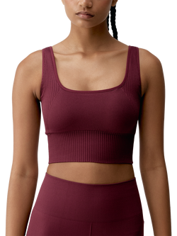 Born Living Yoga Yami Seamless Cropped Bra, Bordeaux, Bordeaux