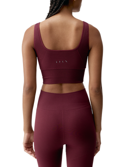 Born Living Yoga Yami Seamless Cropped Bra, Bordeaux - view 2, Bordeaux