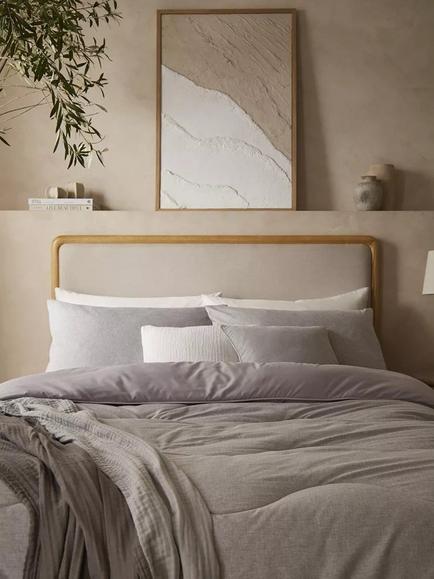 Night Lark Soft Weave Coverless Duvet, 10.5 Tog, Stone Grey, Stone Grey
