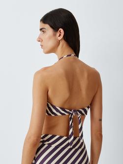 John Lewis Cruz Bandeau Bikini Top, Plum Multi - view 2, Plum Multi