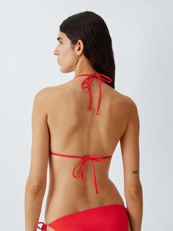 John Lewis Las Flores Triangle Bikini Top, Red - view 2, Red