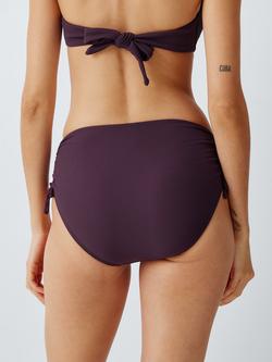 John Lewis Yucatan Textured High Waist Bikini Bottoms, Plum - view 2, Plum