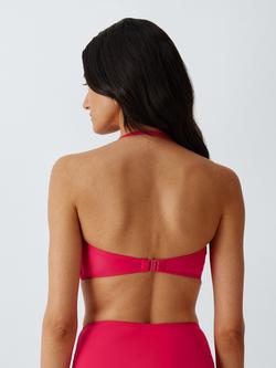John Lewis Belize Colour Block Bandeau Bikini Top - view 2, Pink Multi
