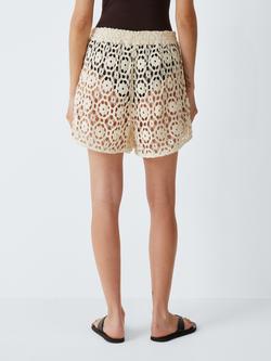John Lewis Sorrento Crochet Shorts, Ivory - view 2, Ivory