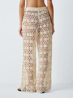 John Lewis Sorrento Crochet Trousers, Ivory - view 2, Ivory