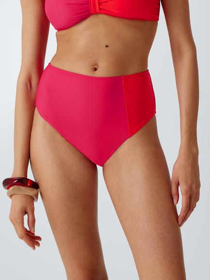 John Lewis Belize Colour Block Bikini Bottoms, Pink Multi
