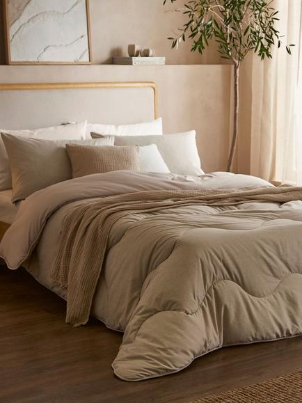 Night Lark Soft Weave Coverless Duvet, 10.5 Tog, Oat, Oat