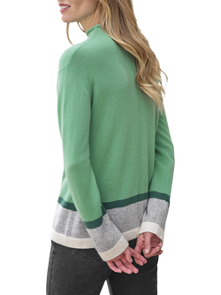 Pure Collection Colour Block Pure Cashmere Jumper, Soft Green - view 2, Soft Green