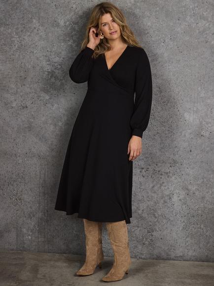 Live Unlimited Curve Jersey Wrap Dress, Black, Black