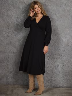 Live Unlimited Curve Petite Jersey Wrap Dress, Black, Black