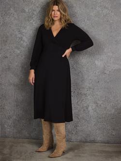 Live Unlimited Curve Petite Jersey Wrap Dress, Black - view 2, Black