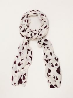 Phase Eight Heart Print Scarf, Cream, Cream