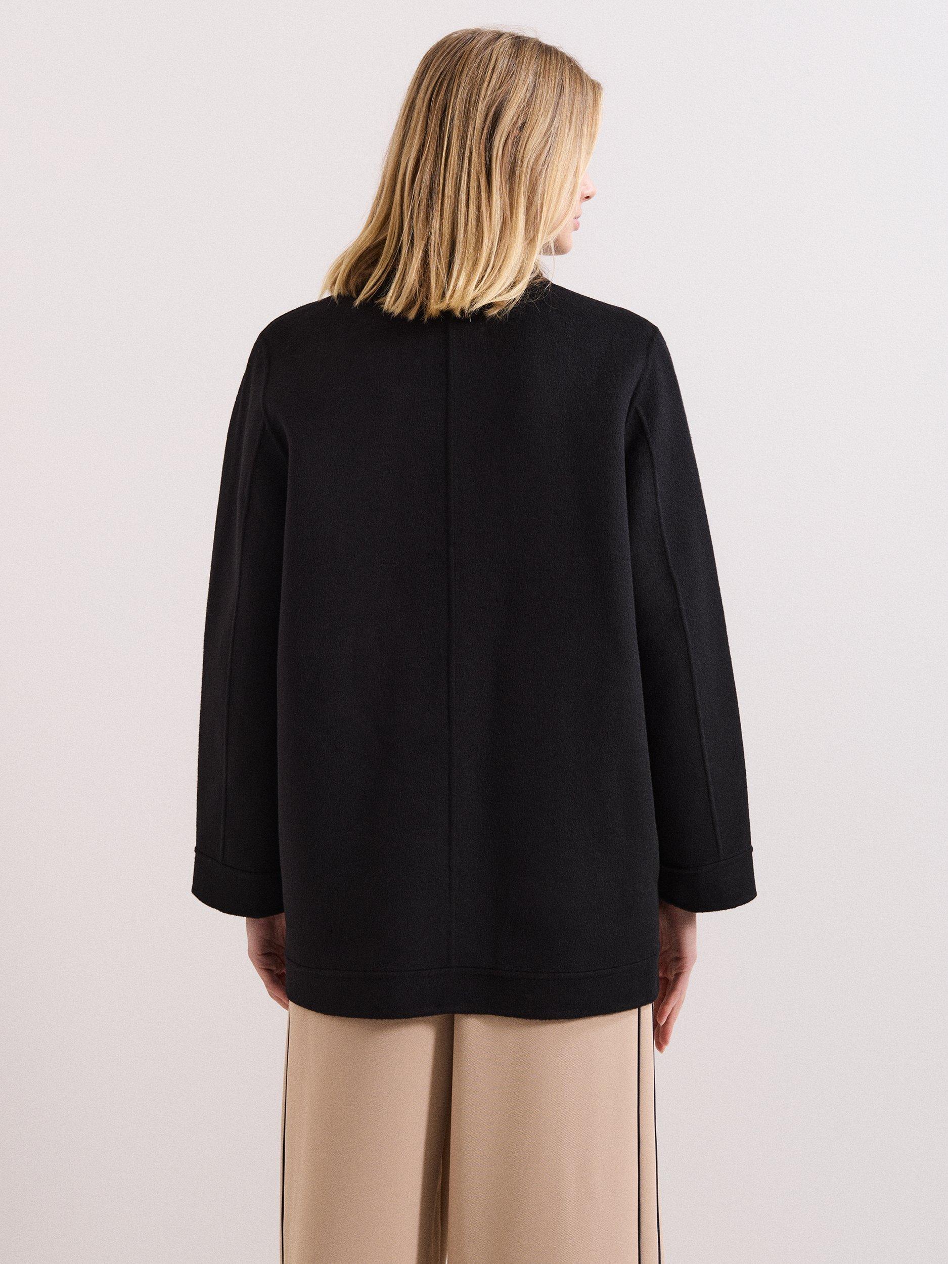 Product image 2 of 9, which shows Phase Eight Daria Wool Blend Coat, Black, 8