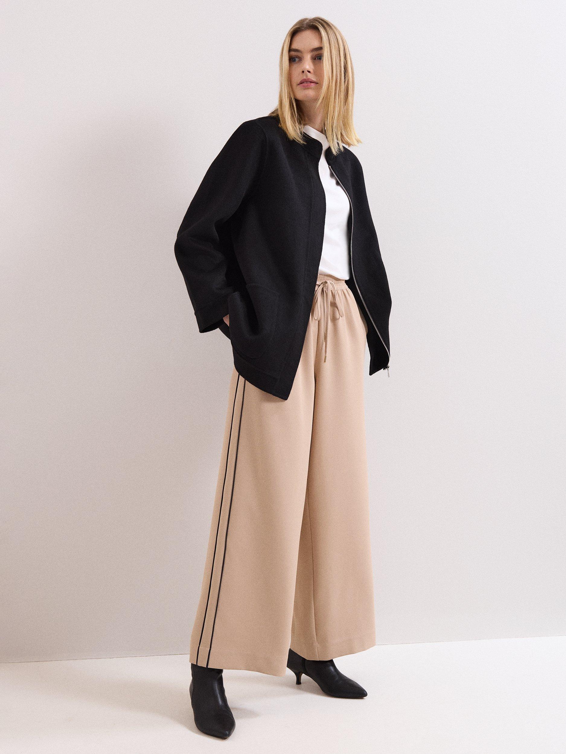 Product image 3 of 9, which shows Phase Eight Daria Wool Blend Coat, Black, 8