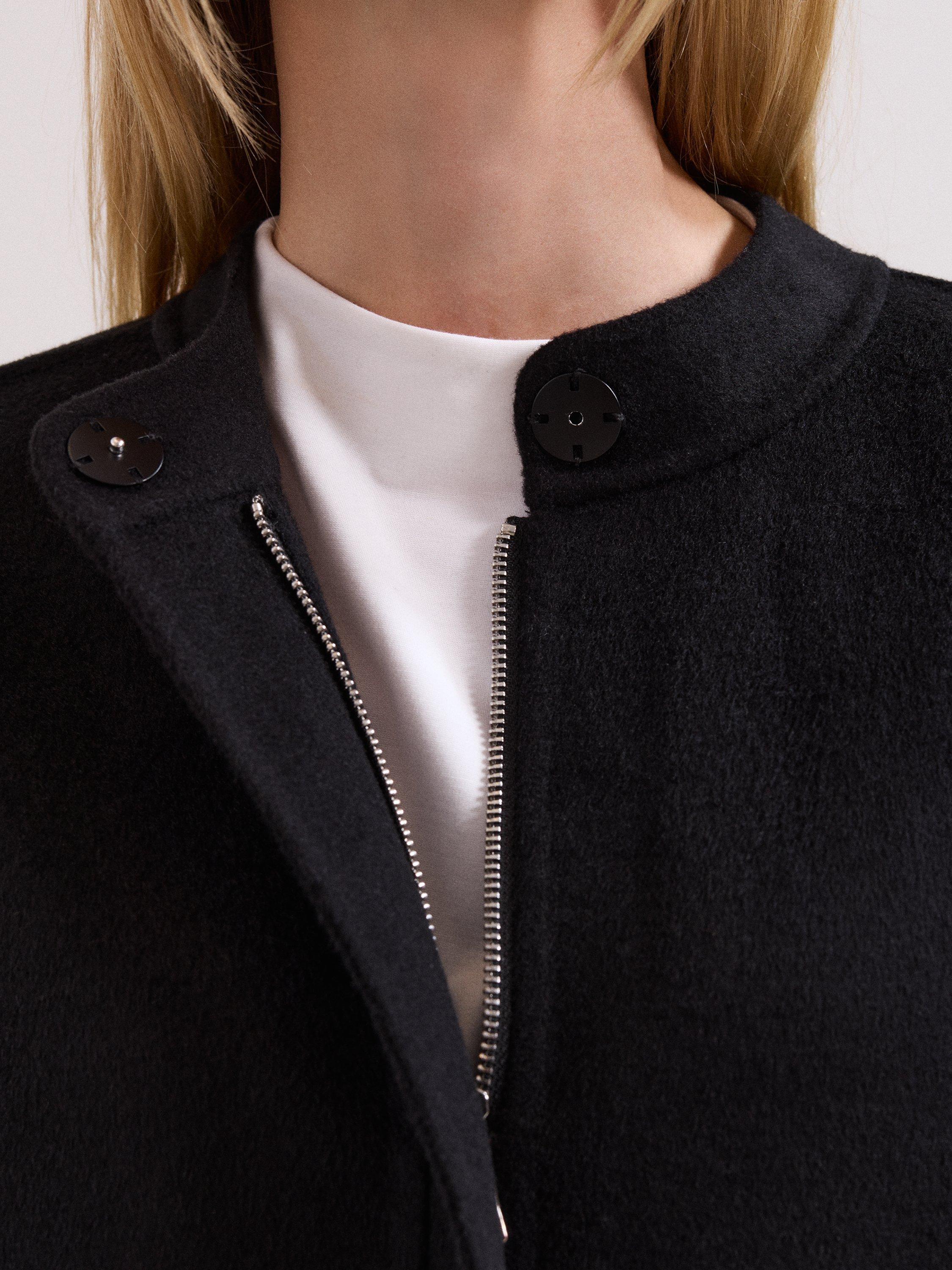 Product image 7 of 9, which shows Phase Eight Daria Wool Blend Coat, Black, 8