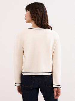 Phase Eight Lola Tipped Jacket, Ivory - view 2, Ivory