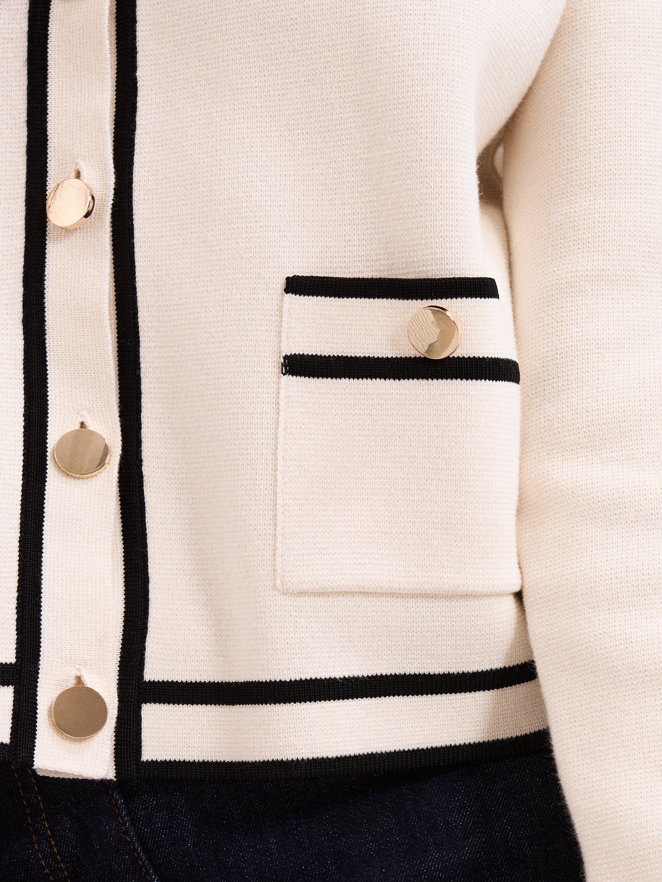 Product image 4 of 6, which shows Phase Eight Lola Tipped Jacket, Ivory, XS