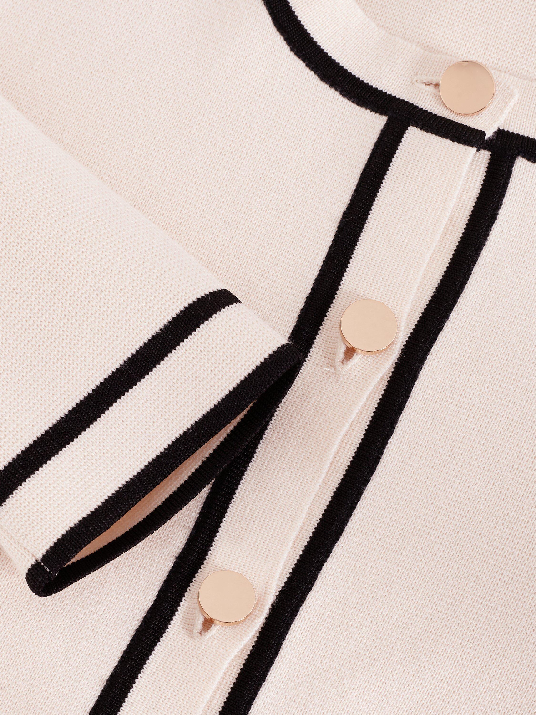 Product image 6 of 6, which shows Phase Eight Lola Tipped Jacket, Ivory, XS