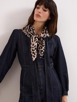 Phase Eight Leopard Print Scarf, Neutral - view 2, Neutral