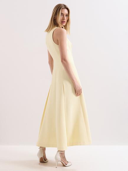 Phase Eight Greta Tux Dress - view 2, Pale Yellow