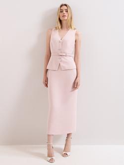 Phase Eight Hilda Tailored Midaxi Dress, Pale Pink, Pale Pink