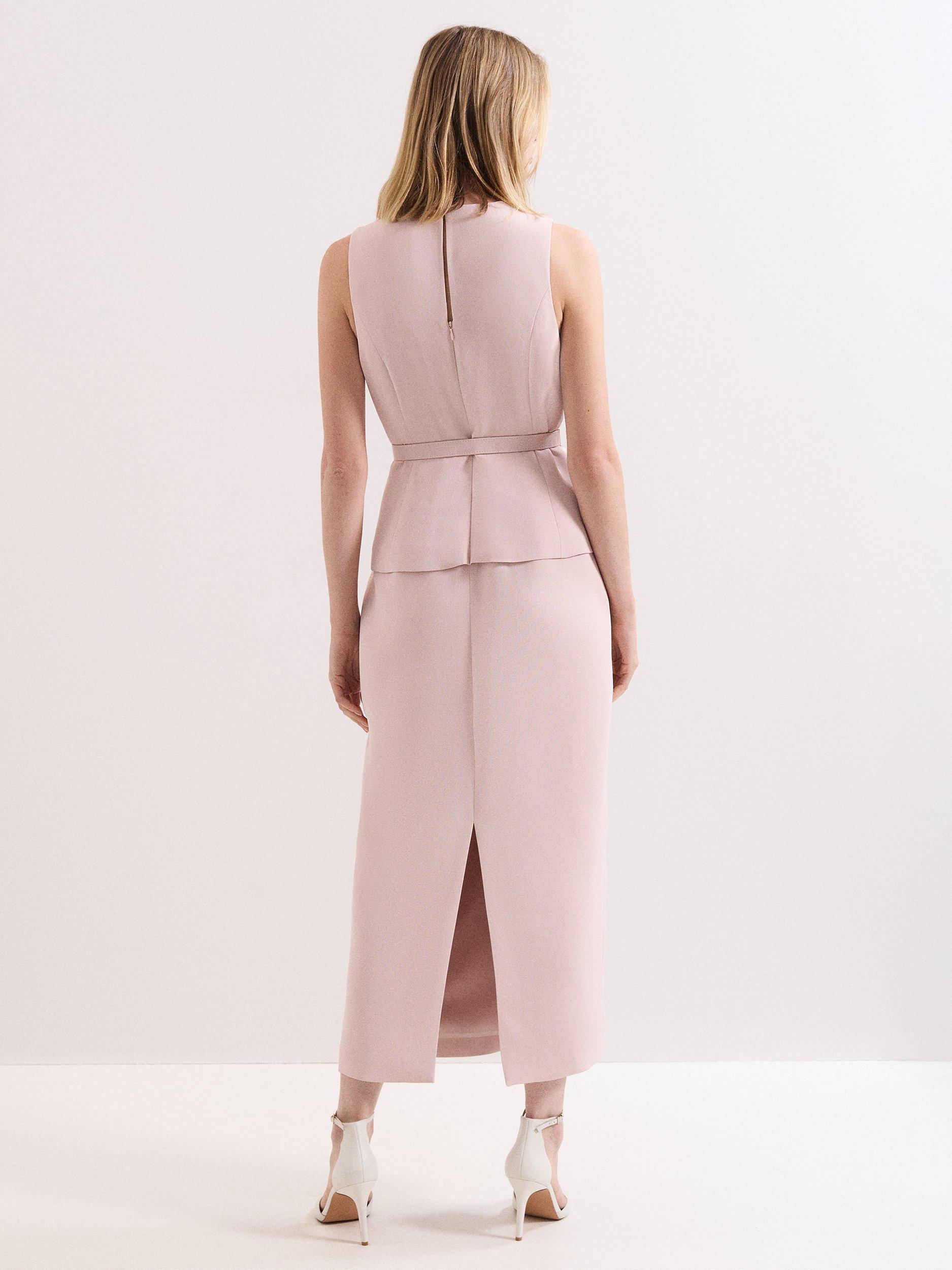 Product image 2 of 8, which shows Phase Eight Hilda Tailored Midaxi Dress, Pale Pink, 6