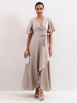 Phase Eight Petite Julissa Maxi Wrap Dress, Gold