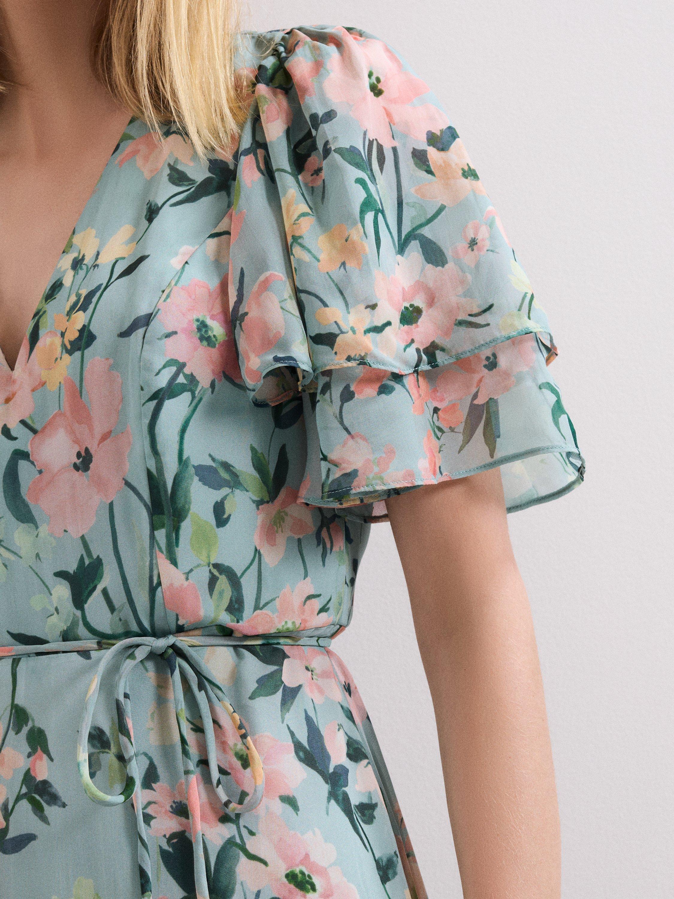 Product image 4 of 9, which shows Phase Eight Violet Floral Maxi Dress, Multi, 6