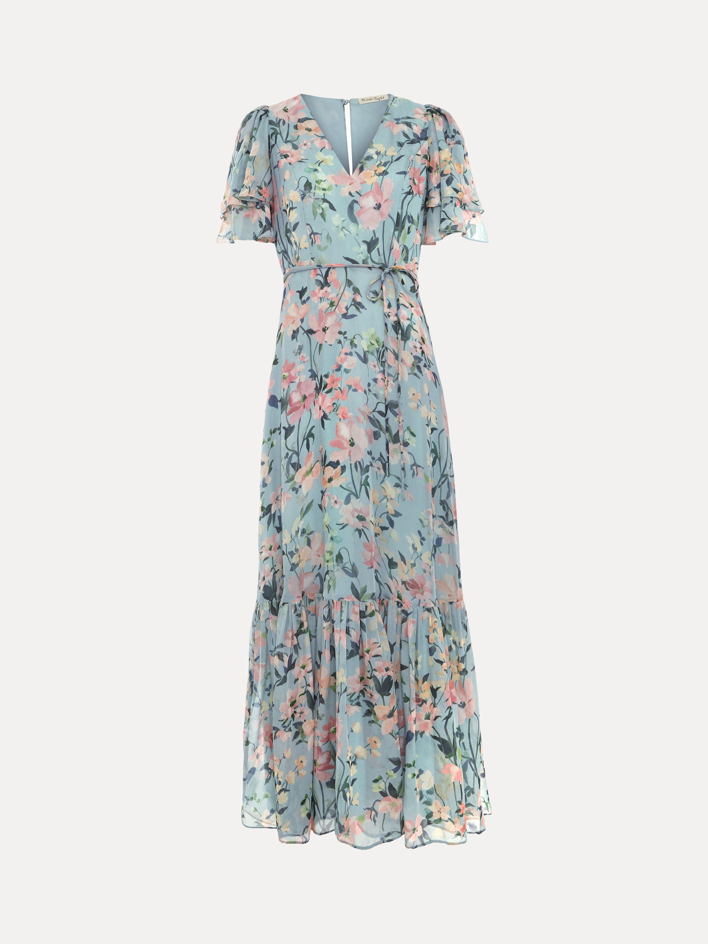 Product image 5 of 9, which shows Phase Eight Violet Floral Maxi Dress, Multi, 6