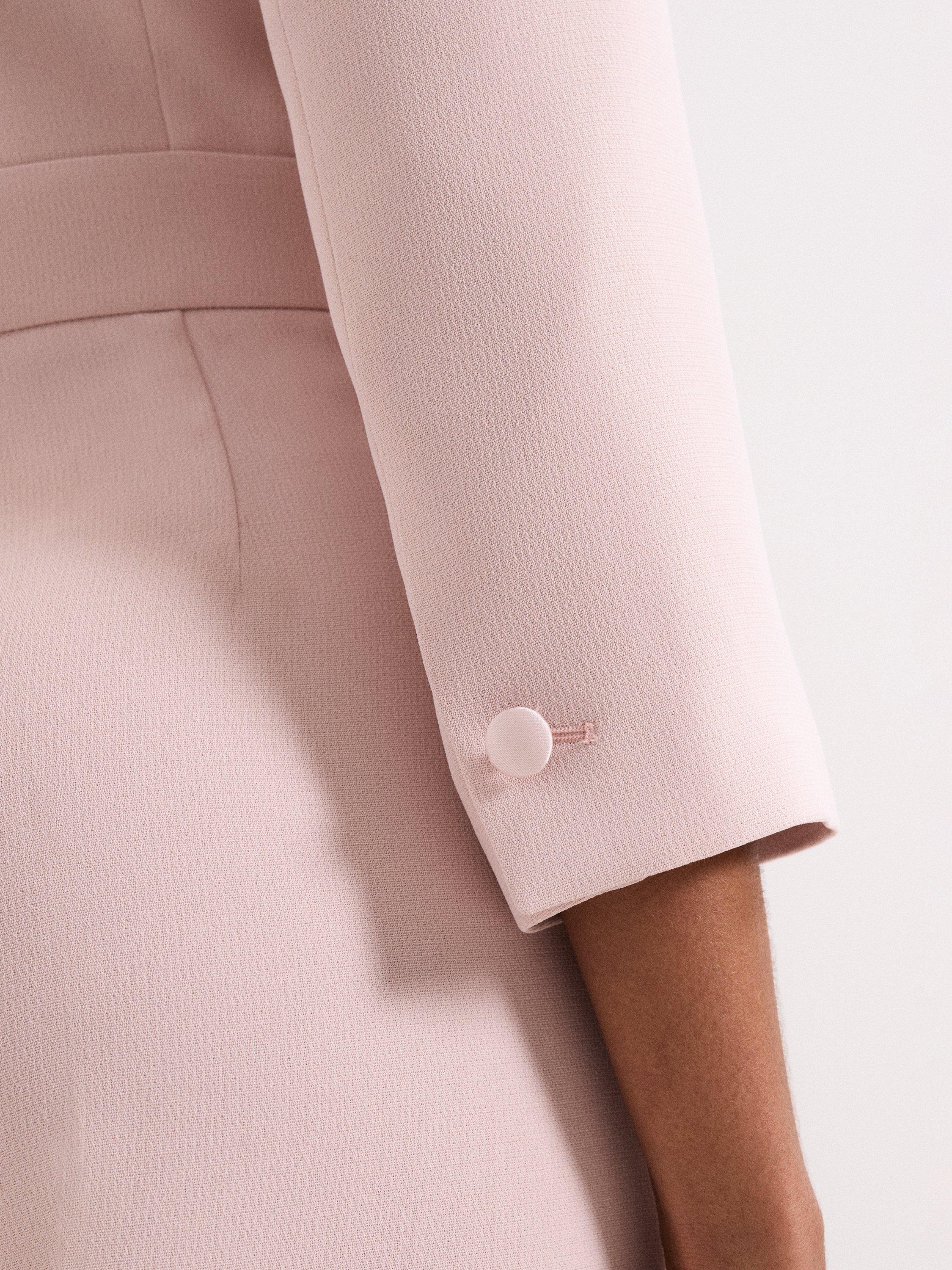 Product image 8 of 8, which shows Phase Eight Mirella V-Neck Tux Jumpsuit, Pale Pink, 20