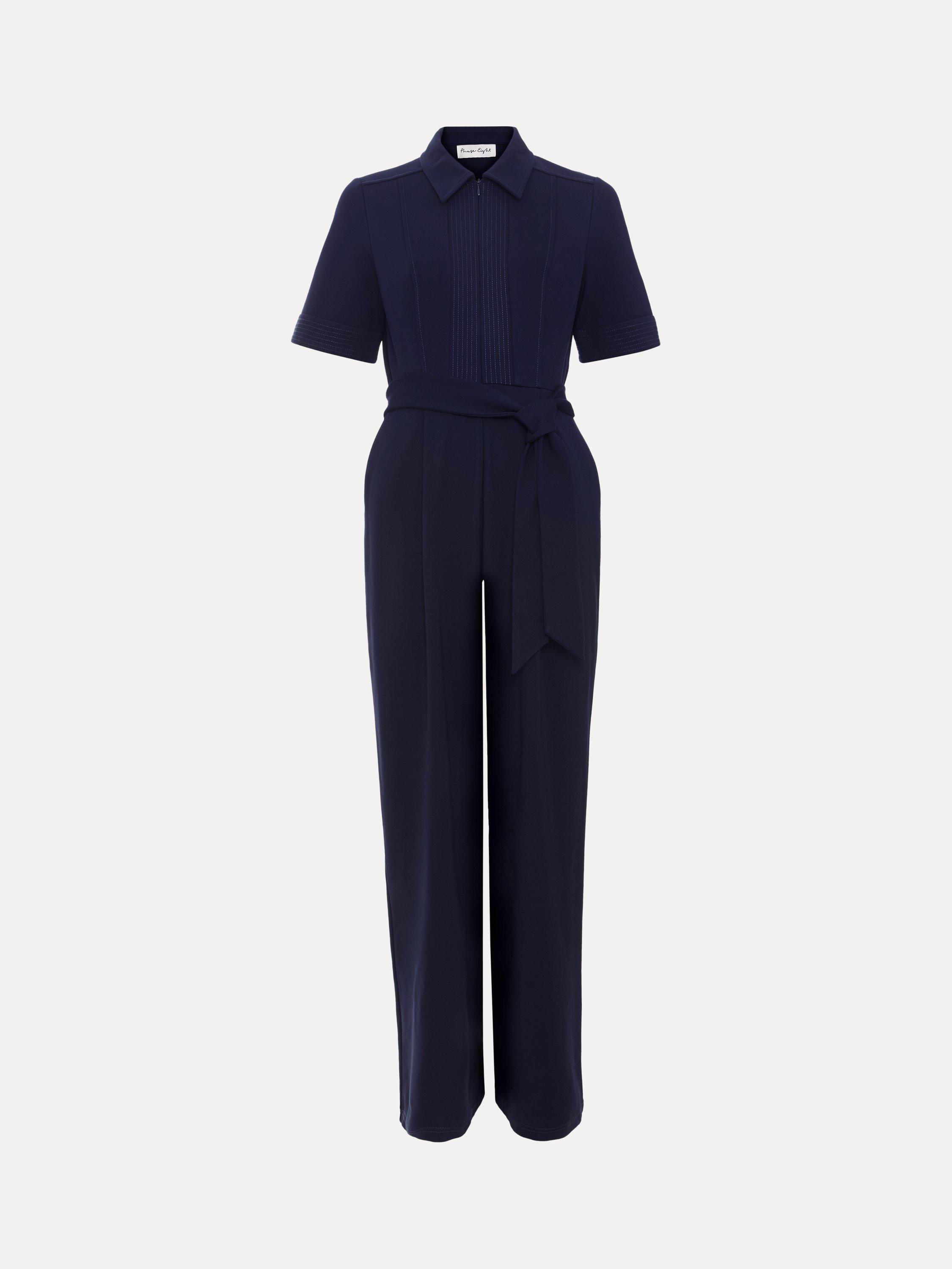 Product image 5 of 8, which shows Phase Eight Tabitha Tailored Jumpsuit, Navy, 6