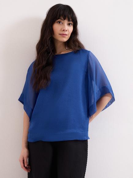 Phase Eight Florence Pure Silk Blouse, Blue, Blue