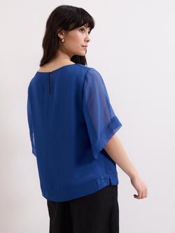 Phase Eight Florence Pure Silk Blouse, Blue - view 2, Blue