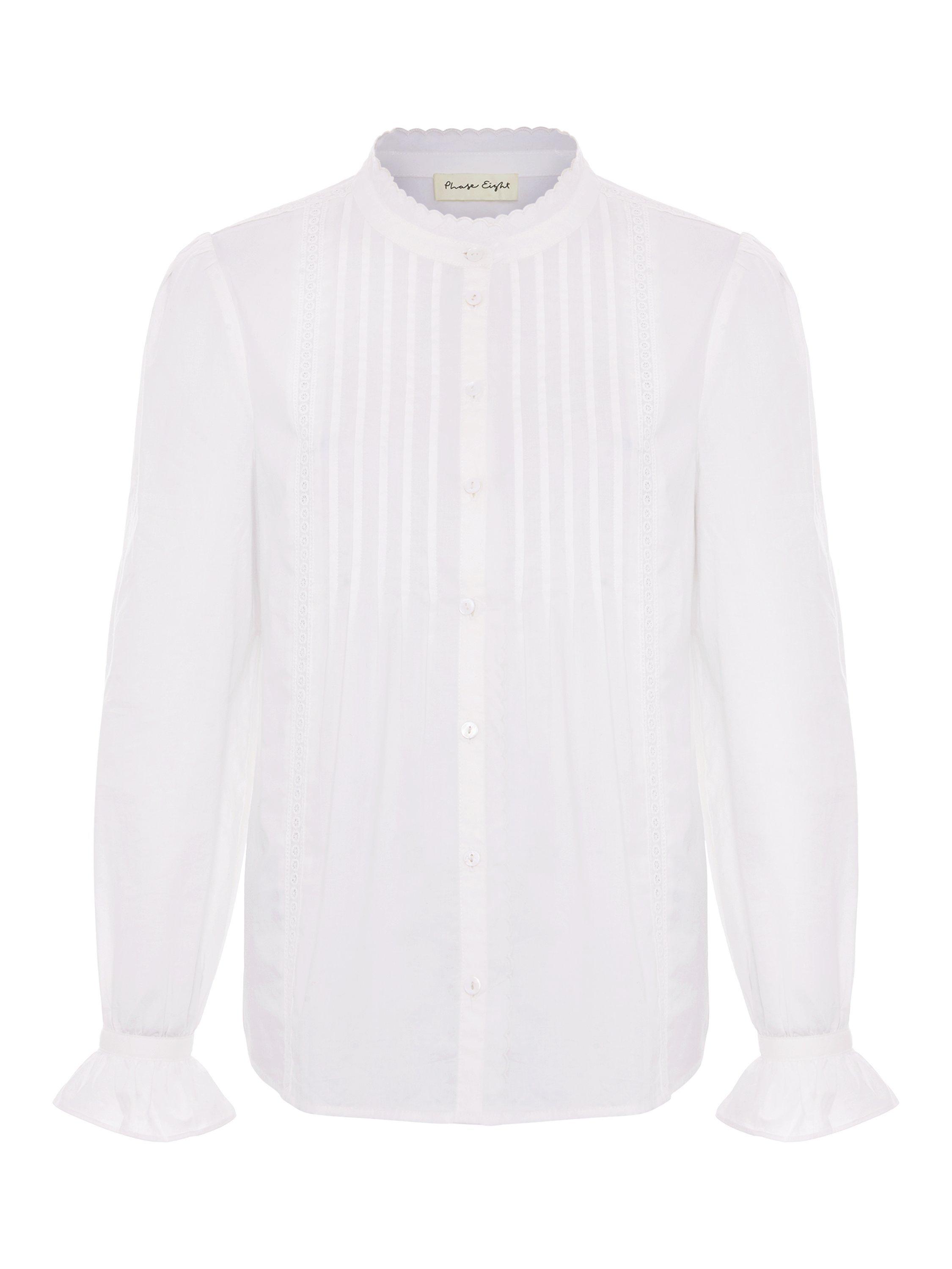 Product image 5 of 9, which shows Phase Eight Laurie Textured Blouse, Ivory, 8