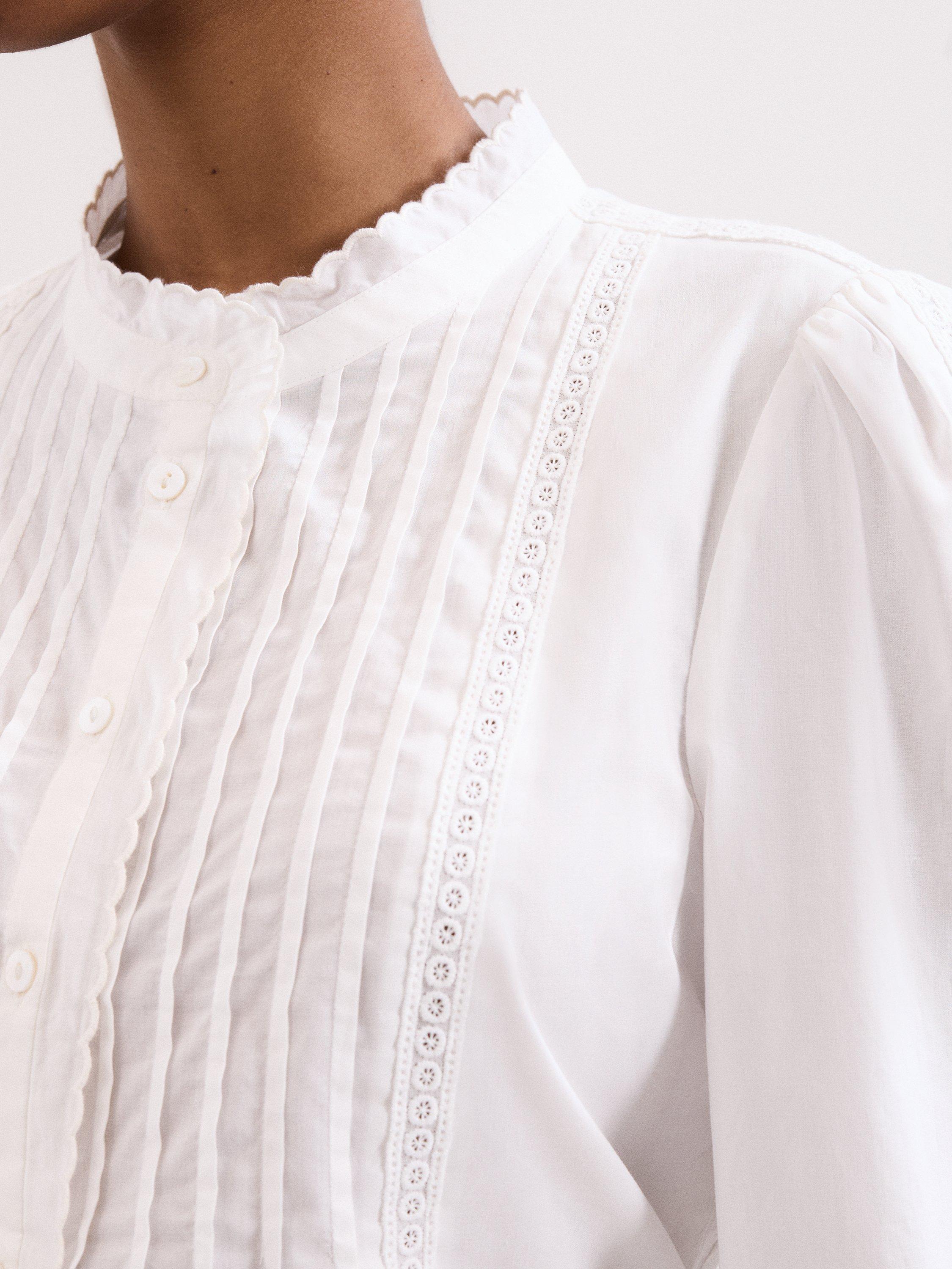 Product image 7 of 9, which shows Phase Eight Laurie Textured Blouse, Ivory, 8