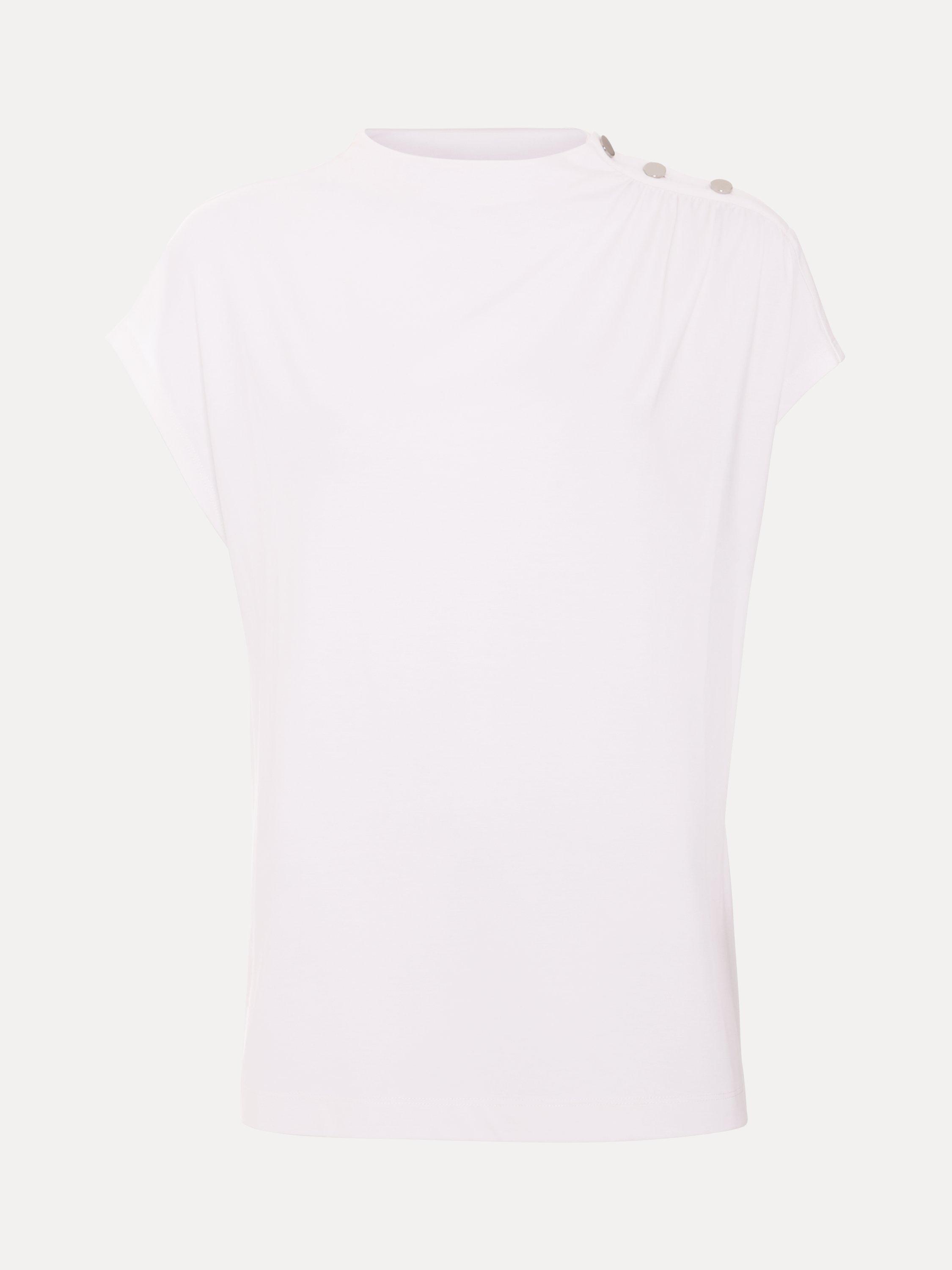 Product image 5 of 7, which shows Phase Eight Paige Button Shoulder Ponte Top, Ivory, 8
